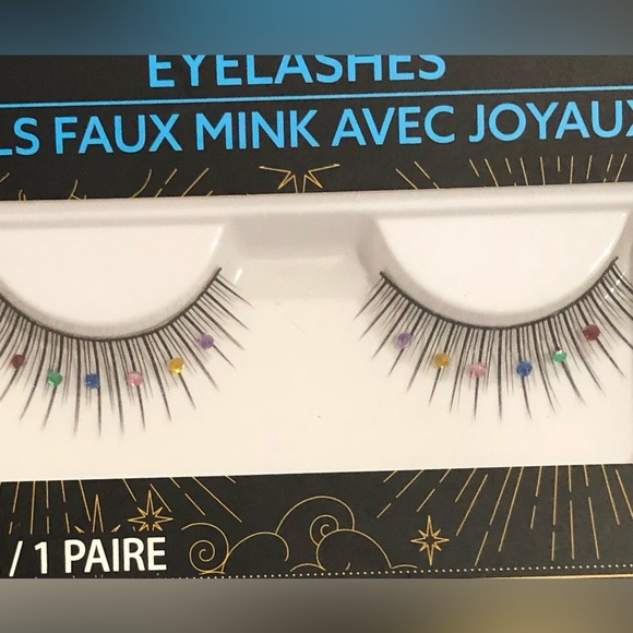 2pairs of mixed stones jeweled faux mink eyelashes new - Picture 4 of 10